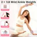 16 PCS Pink Pilates Ring and Ball Set for Women with 15" Magic Circle, Home Pilates Equipment Kit with Adjustable 1LB Ankle Wrist Weight, Resistance Band, Gliding Discs, Pilates Essentials Accessories