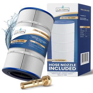 LACQUA Pool Filter Cartridge LQ90 90 SqF Replaces Hayward C900, CX900-RE, PA90 / B6-M, Unicel C-8409, FC-1292, Sta Rite Posi Clear PXC95, Ultral-B6. Hose Nozzle Included