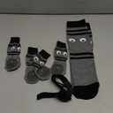 Non-Slip Dog Socks & Owner Sock Set- Extra-Grip, Paw Protection for Senior & Active Dogs(Grey,M)