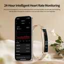 Smart Bracelet,Activity&Fitness Trackers,Touch Screen/Sleep Tracker/Heart Rate/Blood Oxygen,5ATM Waterproof,Multiple Sports Modes,Free App for iOS Android (Rose Gold)