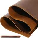 RingSun 12''X24'' Genuine Leather Sheets for Crafts Full Grain Leather Tooling Leather (2mm) Thick Cowhide Leather Pieces Square, Dark Brown