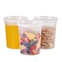 32oz Plastic Deli Containers, 24 Sets - Leakproof, Stackable, BPA Free, Microwavable, Freezer Safe