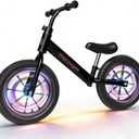 Toddler Balance Bike,14" Lighting Wheels,Air Tires,Kids' Balance Bikes for 3-6 Years Old with Adjustable Seat,No Pedal Training Bicycle for Boys Girls Birthday Christmas