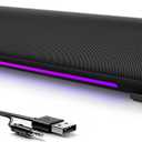 Computer Speakers for Desktop PC, Gaming PC Sound Bar, Plug and Play - USB Power with 3.5mm Audio, RGB Gradient Lighting, One-knob Control, for Computers/Laptops/Monitors