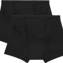 Hanes Women's Comfort, Period. Underwear, Bikini Period Underwear, Super Leaks Period Underwear, 3-pack (Large, 2-pack Boxer Briefs, Black/Black)