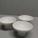 HillSpring 8 oz Small Porcelain Footed Bowls, 5" White Pedestal Bowls for Nuts, Desserts, Ice Cream, Creme Brulee and Pudding, Oven Safe, Set of 3