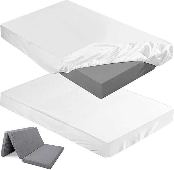 Bed Sheet, 2PCS, White, Size 51"x"58