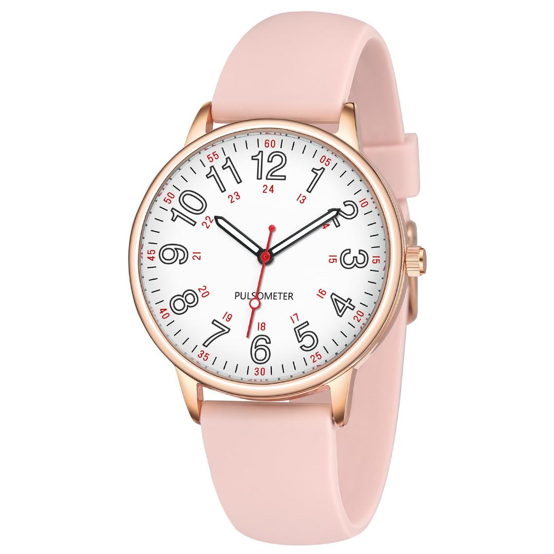 Waterproof Nurse Watch for Medical Professionals,Doctors Nursing Women Men,12/24 Hour Military Time,Analog Watch with Second Hand Nursing Luminouse Easy Read Dial Nurse Watches for Women