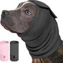AOFITEE Dog Calming Hoodie, Anti-Slip Headband for Dog Hematoma, Adjustable Dog Ear Muffs Cover for Noise Anxiety, Dog No Shake Ear Wrap for Grooming, Fireworks, Thunderstorms, Drying, Grey Small