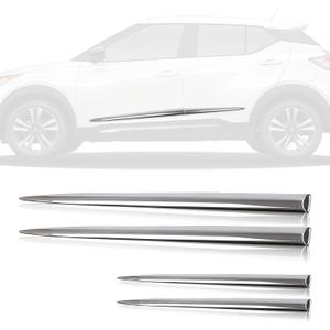 4PCS Body Side Trim, Dent Prevent Car Door Protector, Universal Door Protector Automotive Molding Trim, Prevents Dents Scratches Bright (Silver)