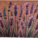 Floral Front Door Welcome Mat, Aesthetic Cute Flower Doormat, Non-Slip Outdoor Entryway Rug,19x 31" (12.Lavender Leaf)