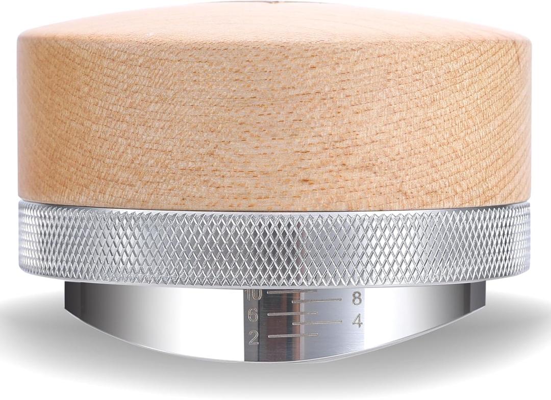 KNODOS 54mm Espresso Distributor for Breville Portafilters Maple Coffee Leveler Adjustable Depth Stainless Steel Espresso Leveling Tool Premium Espresso Machine Accessories For Coffee Bar