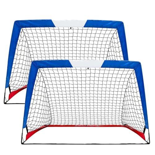 L RUNNZER Kids Soccer Goal, Pop Up Soccer Goal Net for Backyard, Set of 2 with Portable Carrying Case