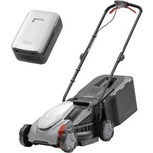 Litheli 14 Inch Battery Lawn Mower, Lightweight Push Mower with 5.0Ah Battery, Easy-Start Cordless Grass Cutter for Small Yards