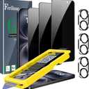 Ferilinso 3 Pack Privacy Screen Protector for iPhone 16 with 9H+ Private Accessories-Camera Lens Protector, Tempered Glass Cover, Case Friendly, Sensitve Touch