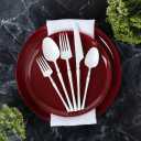 Infinity Flatware White Disposable Salad Forks - 32 Count | High-Quality Plastic Cutlery for Parties and Events