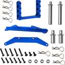 Metal Front & Rear Body Mounts Body Posts Upgrade Parts Compatible with Traxxas Slash 2WD Rustler Stampede VXL 1/10 RC 2WD Car (Blue)