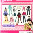 Barbie Magnetic Wooden Dress Up Toy  Pretend Play Set with Wooden Barbie Doll, Mix & Match Outfits & Storage Box  Educational Magnetic Toy for Girls Ages 3+