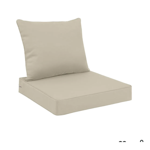 Favoyard Outdoor Seat Cushion Set 24 x 24 Inch Water-Resistant & Fade-Resistant Patio Furniture Cushions with Removable Cover Deep Seat & Back Cushion with Handle and Adjustable Straps for Chair Sofa