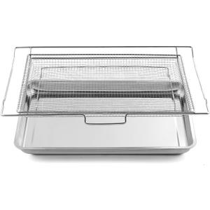 Air Fryer Tray Replacement Parts for Frigidaire Oven Parts 304 Stainless Steel Air Fryer Basket for Frigidaire AIRFRYTRAY Ready Cook Oven 24.1 x 16 Air Fryer Oven Rack 316496201 1 Set