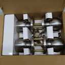 BESTTEN [2 Pack] Entry Door Knob with Lock, Keyed Different Door Lock for Exterior Door and Front Door, Standard Ball, Satin Nickel