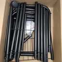 Simple Trending Clothing Clothes Rack Double Rods with Wheels, Rolling Metal Garment Rack for Hanging, Black