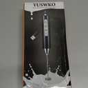 YUSWKO Black Handheld Milk Frother Wand for Coffee, Rechargeable Electric Whisk with 3 Heads 3 Speeds Drink Mixer Coffee Frother For Latte, Cappuccino, Hot Chocolate, Egg