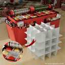 VERONLY Christmas Ornament Storage Box with 8 Trays, Christmas Storage Container for 128-3'' Holiday Ornament Decorations, Large Xmas Organizer with Adjustable Dividers, Dual Zipper and Pocket (Red)