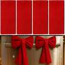 2 Pack Red Christmas Kitchen Decorative Hand Towel Bows 14 x 12 Inch Christmas Kitchen Dish Towels for Bathroom Cleaning Drying Cleaning Cooking Xmas Holiday Decor