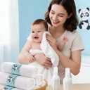 HIPHOP PANDA Baby Washcloths, Rayon Made from Bamboo - 2 Layer Ultra Soft Absorbent Newborn Bath Face Towel - Reusable Baby Wipes for Delicate Skin - White, 6 Pack
