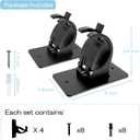 4 Pieces Self Adhesive Curtain Rod Bracket, Universal Plastic Curtain Rod Holders, No Drill Curtain Rod Brackets Curtain Rod Hooks for Bathroom, Bedroom, Livingroom, Kitchen (Black)