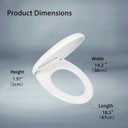 MinSha V-Shape Toilet Seat Soft Close Elongated, Matte White Easy Install