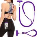 VVAAGG Cell Phone Lanyard for iPhone: Crossbody Phone Strap and Wrist Strap Most iPhone and Android Smartphones (Dkpurple)