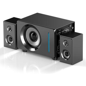 Elimavi Computer Speakers with Subwoofer for Desktop, 2.1 PC Speakers with 5.5-inch Subwoofer, Gaming Stereo System Supporting Wireless/AUX/3.5-RCA Inputs, 60W