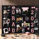 4 Set Graduation Photo Display Board Trifold Poster Board for Class of 2026 Grad Party Picture Display Graduation Photo Frames for Multiple Pictures Table Decor(Pink,24 x 16 Inches)