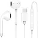 USB C Headphones for iPhone 16 15, Wired Headphones USBC for iPad Pro Air Mini, iPad 10th, MacBook, Type C Earbuds for Samsung, Google Pxiel, Earphones for Lenovo, Dell, Microphone, Volume Control
