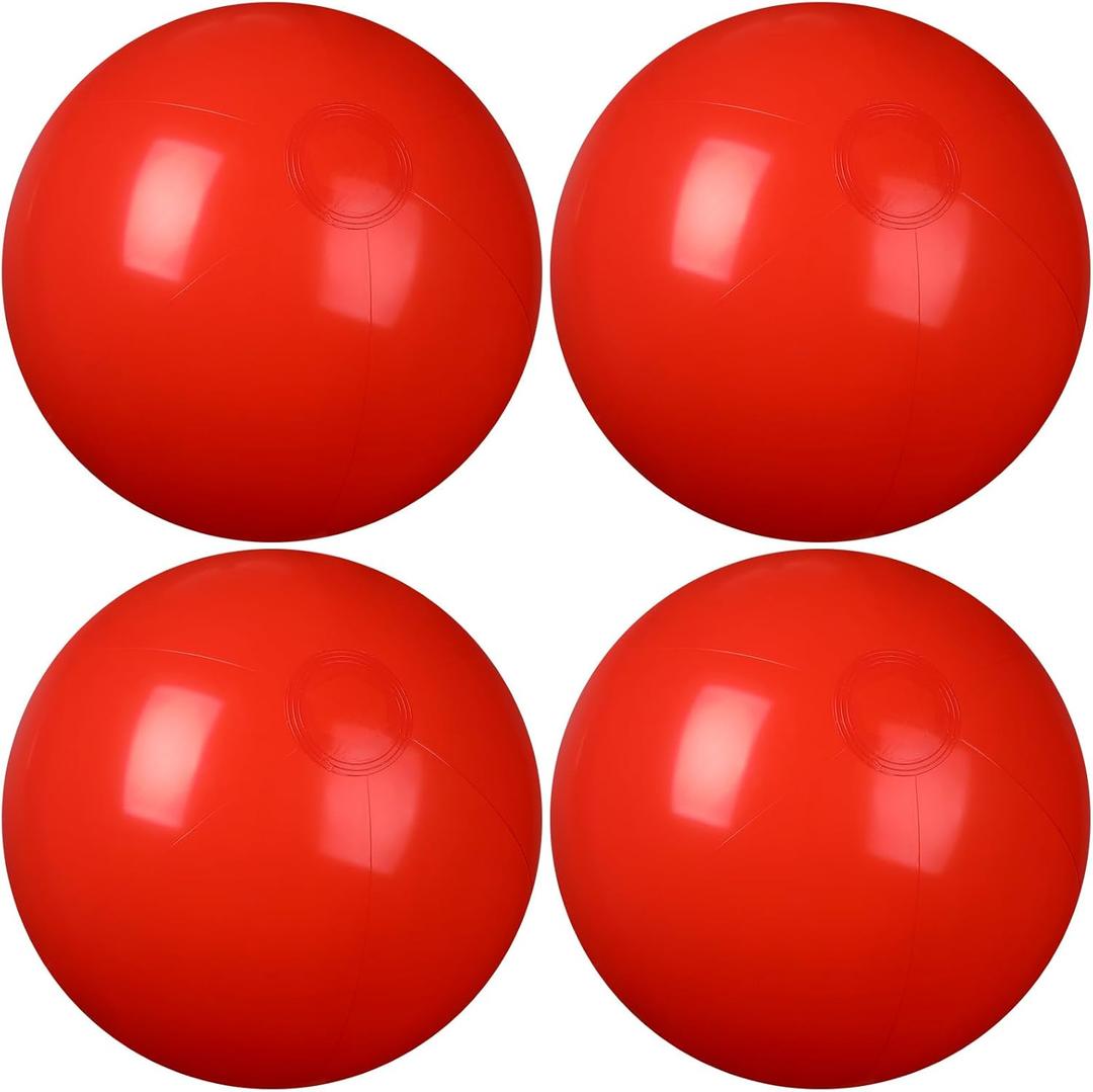 4 Pcs Inflatable Beach Ball 24 inch Swimming Pool Balls Summer Outdoor Decor Ball Ornaments Floatable Beach Balls for Swimming Pool Birthday Party Supplies