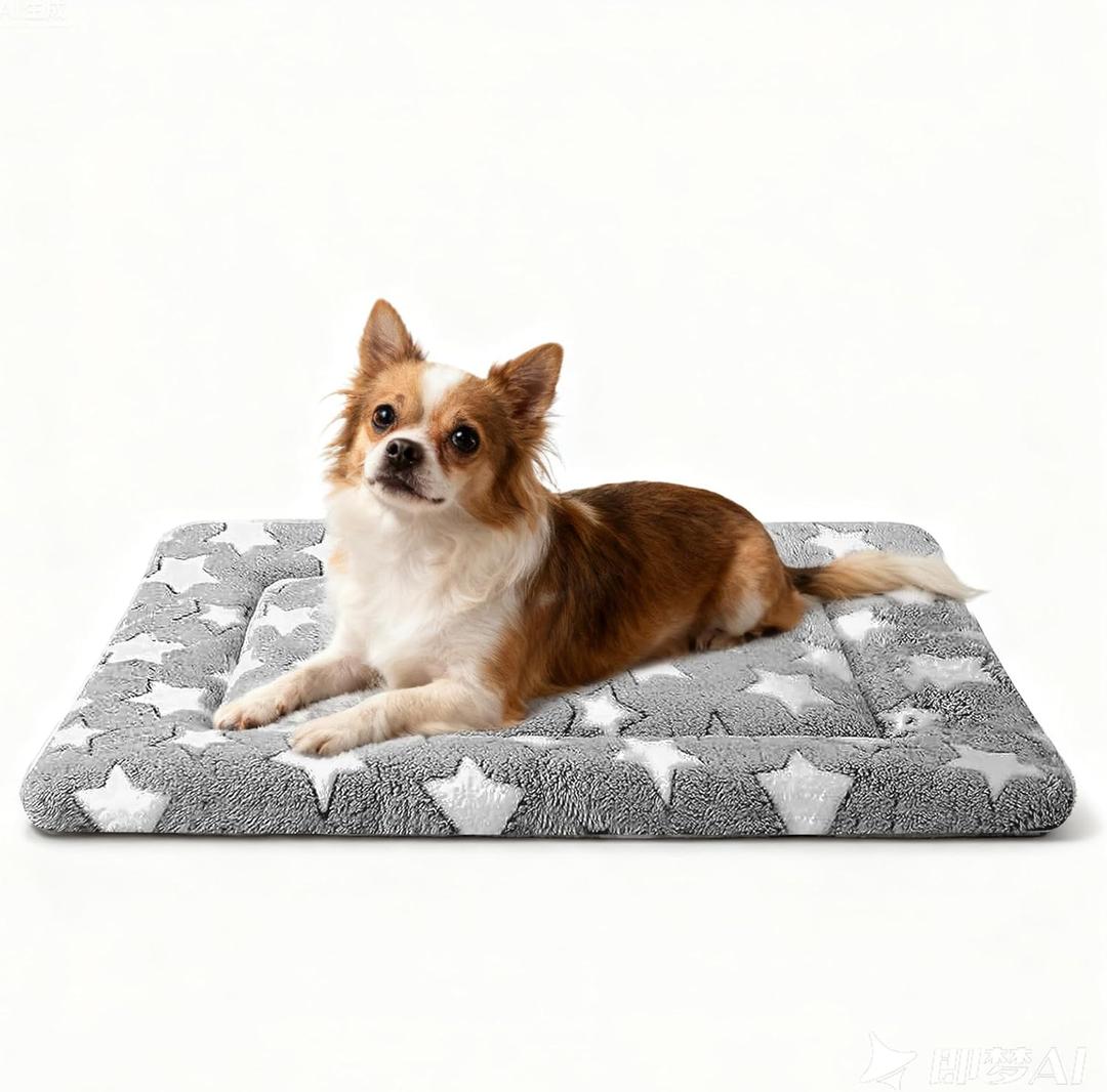 Dog Bed Mat, Reversible Crate Pads for Small/Medium/Large Dogs & Cats Sleeping, Portable & Soft, Dog Beds Crate Pad M(30"*20"*1.5") (Gray)