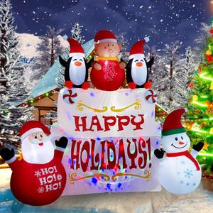 9ft Christmas Inflatable Outdoor Decorations, Snowman Inflatable Yard Decorations with LED Lights and Kaleidoscope Lights, Suitable for Indoor Outdoor Patio Garden Christmas Decorations