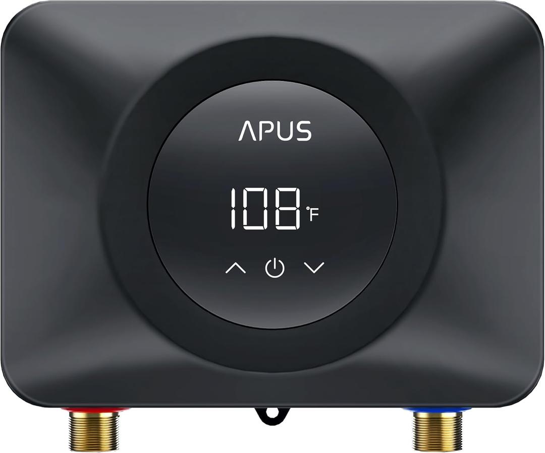 APUS Tankless Water Heater Electric 240V, 4500W Instant On Demand Hot Water Heaters, Under Sink Point of Use Water Heater, LED Digital Display, Ultra Compact for Kitchen, Bathroom, Laundry
