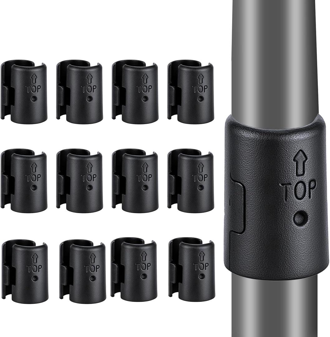 24 Pcs 12 Pairs Wire Shelf Clips for 3/4" Post Shelving Sleeves Replacements for Wire Shelving, Plastic Parts for Stability and Layer Spacing Adjustment(3/4 Inch Dia)