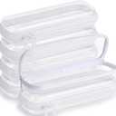 Sanwuta 6 Pcs Clear Hard Zipper Case Hard Plastic Zipper Pouches Transparent Makeup Bag Pencil Pouches for Travel Snacks Christmas Trinket Storage Organizer Box(White,7.87 x 2.56 x 1.57 Inch)