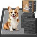 Charcoal Puppy Pads Rugular 22x22 Inches Small Dog Pee Pads Odor-Control & Leak-Proof Disposable Pet Training Edge-Wrapping Thicken Potty Pad for Dogs, Cats, Rabbits (50 Pieces) (Black)