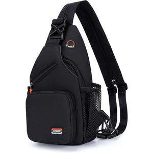 O-TBOST Travel Small Sling Bag Crossbody Bags for Women Men Casual Backpack Cross Body Pack Daypack for Hiking and Biking (black)