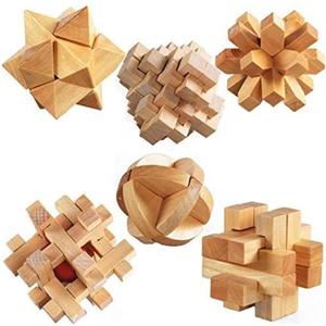 ULT-unite3D Wooden Cube Brain Teaser Puzzle