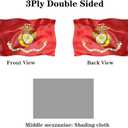 Double Sided US Marine Corps Flag 4x6 FT Outdoor- 3Ply 320D Nylon Heavy Duty USMC Flags Canvas Header with 2 Brass Grommets Easy to Rising