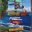 Vintage Metal Tin Signs - Beach Direction Sign All Ways Great on Maui Hawaiian Travel Poster - Wall Decor Plaque for Home Bar Pub Cafe Club 8x12 Inches