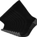 COOVAN 12 Pack Crew Socks for Men Half Cushion Moisture Wicking Athletic Socks (One Size, Black)