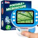 JOVA Klever Kits 2 in 1 Handheld Microscope for Kids, 1000X HD Digital Kids Microscope with 2.0'' LED Screen, Portable Pocket Handheld with Slides, 32G Card, Edu Gifts Toys for Ages 5-12