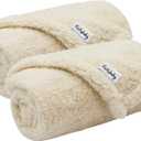 furrybaby 2-in-1 Puppy Blankets for Small Dogs - Premium Super Soft Sherpa & Fleece Dog & Cat Bed Blankets - Washable & Portable - Beige (24"x32")
